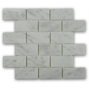 Close Out - White Carrara 2x4 Beveled Brick