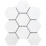 Bianco Dolomite Premium 4" Hexagon Polished
