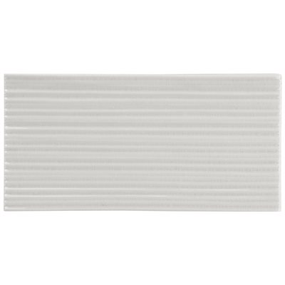 Baroque Glass Blanco White 4.5x9 Fluted Ridged Polished