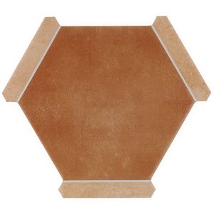 Zemira Terracotta Dark 9" Hexagon