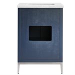 Bungalow 24" Navy and Silver Bathroom Vanity with Carrara Marble Countertop and Basin