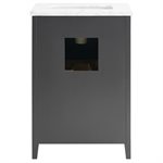 Iconic 24" Charcoal and Gold Vanity with Carrara Marble Top