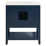 Sheraton 30" Navy Vanity with Pure White Quartz Top