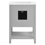 Sheraton Gray 24" Vanity with Pure White Quartz Top