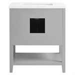 Sheraton 30" Gray Vanity with Pure White Quartz Top