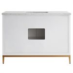 Bungalow 48" White and Gold Bathroom Vanity with Carrara Marble Countertop and Basin