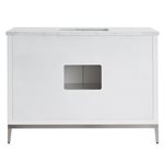 Bungalow 48" White and Silver Bathroom Vanity with Carrara Marble Countertop and Basin