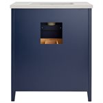 Iconic 30" Navy and Gold Vanity with Pure White Quartz Top