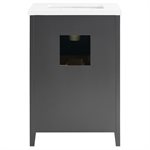 Iconic 24" Charcoal and Gold Vanity with Pure White Quartz Top