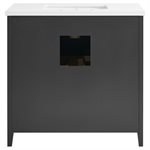 Iconic 36" Charcoal and Gold Vanity with Pure White Quartz Top