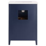 Iconic 24" Navy and Gold Vanity with Pure White Quartz Top