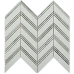 Chevron Weave - Thassos with Bianco Carrara Strips