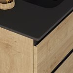 Duo Blonde Wood 24" Single Vanity with Integrated Black Ceramic Top