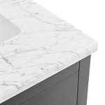 Iconic 24" Charcoal and Gold Vanity with Carrara Marble Top