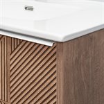 Kora Geo Faux Fluted 24" Single Vanity with Integrated White Ceramic Top & Silver Handles