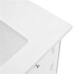 Nora White 36" Single Vanity with Pure White Quartz Top