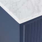 Bungalow 30" Navy and Gold Bathroom Vanity with Carrara Marble Countertop and Basin