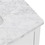 Iconic 30" White and Silver Vanity with Carrara Marble Top