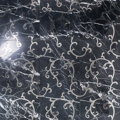 Close Out - Inlay Nero Marquina & Stainless Steel Inlay 24x24