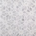 MJ Rain Flower - White Carrara, White Thassos with White Carrara Dot