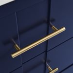 Iconic 36" Navy and Gold Vanity with Carrara Marble Top