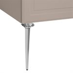 Alma Taupe 30" Vanity w / Chrome Legs & Knobs with Integrated White Solid Surface Top