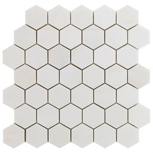 Bianco Dolomite 2” Hex Mosaic