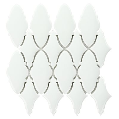 Baroque Glass Ornate Blanco