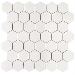 White Thassos 2" Hexagon