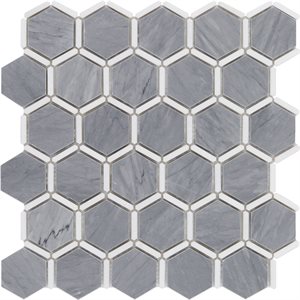 Honeycomb Burlington Gray & White Thassos