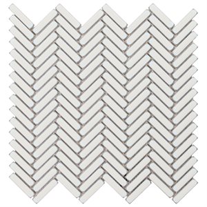 Motek Snow White Glossy Herringbone