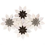 MJ Rain Flower - Wooden Beige, Taupe & Beige Glass