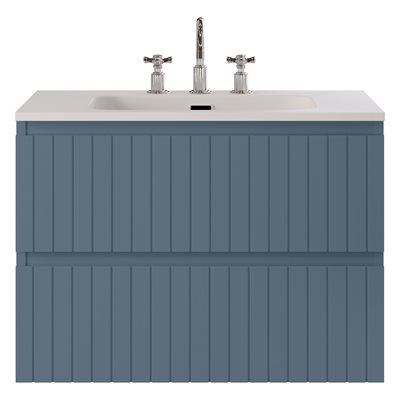 KIT - Adeline Denim 30" Single Vanity with Integrated Solid Surface Top