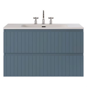 KIT - Adeline Denim 36" Single Vanity with Integrated Solid Surface Top