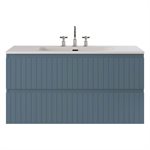 KIT - Adeline Denim 42" Single Vanity with Integrated Solid Surface Top