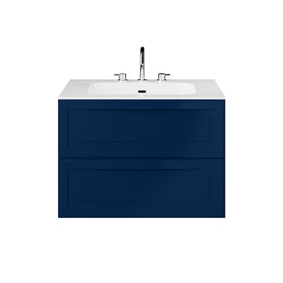 Alma Blue 30" Vanity with Integrated White Solid Surface Top