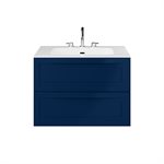 Alma Blue 30" Vanity with Integrated White Solid Surface Top