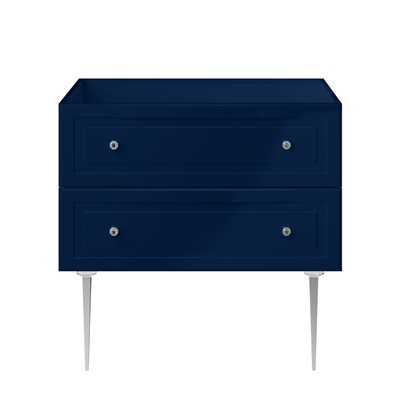 Alma Blue 36" Vanity with Chrome Legs & Knobs without Top