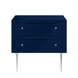 Alma Blue 36" Vanity with Chrome Legs & Knobs without Top