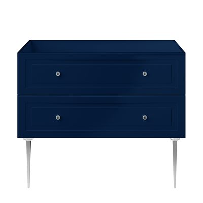 Alma Blue 42" Vanity with Chrome Legs & Knobs without Top