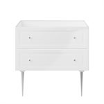 Alma White 36" Vanity with Chrome Legs & Knobs without Top