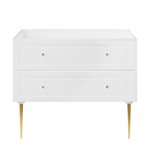 Alma White 42" Vanity with Gold Legs & Knobs without Top