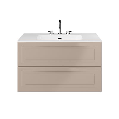 Alma Taupe 36" Vanity with Integrated White Solid Surface Top