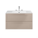 Alma Taupe 36" Vanity with Integrated White Solid Surface Top