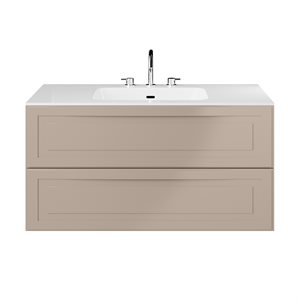 Alma Taupe 42" Vanity with Integrated White Solid Surface Top