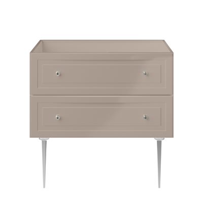 Alma Taupe 36" Single Vanity with Chrome Legs & Knobs without Top