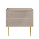 Alma Taupe 36" Single Vanity with Gold Legs & Knobs without Top