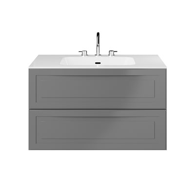 Alma Gray 36" Vanity with Integrated White Solid Surface Top