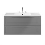 Alma Gray 42" Vanity with Integrated White Solid Surface Top