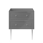 Alma Gray 30" Vanity with Chrome Legs & Knobs without Top